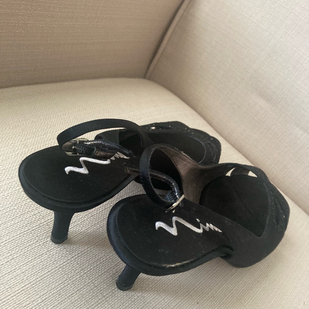 Ladies Mina black open toe strapy  heels for special occasion Ladies 9.5 - Picture 4 of 8